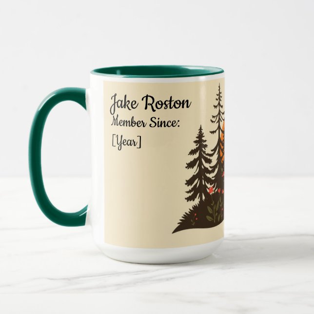 Custom Retro Hiking Club 70s Style Adventure Tasse (Links)