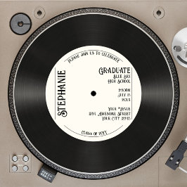 Custom Retro Imitate Vinyl Record Music Abschluss Einladung