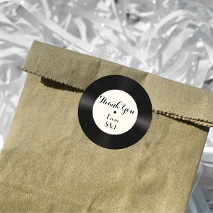 Custom Retro Imitate Vinyl Record Music Vielen Dan Runder Aufkleber