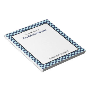 Custom Retro Karo Pattern School Psychologin Notizblock