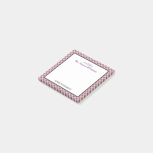 Custom Retro Karo Pattern School Psychologin Post-it Klebezettel