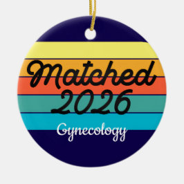 Custom Retro Match Day 2025 Medical Residency  Keramik Ornament