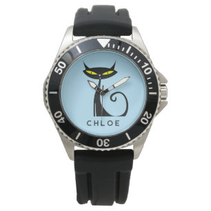 Custom Retro Mitte Jahrhundert Moderne Atomenkatze Armbanduhr