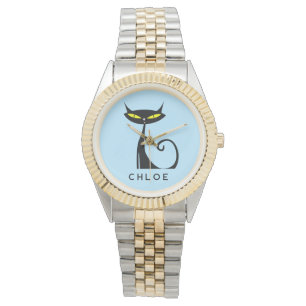 Custom Retro Mitte Jahrhundert Moderne Atomenkatze Armbanduhr