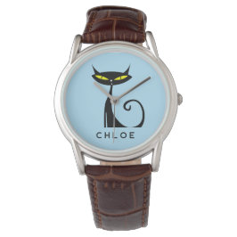 Custom Retro Mitte Jahrhundert Moderne Atomenkatze Armbanduhr