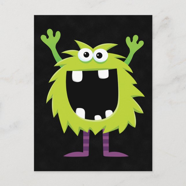 Custom Retro Monster Postkarte (Vorderseite)