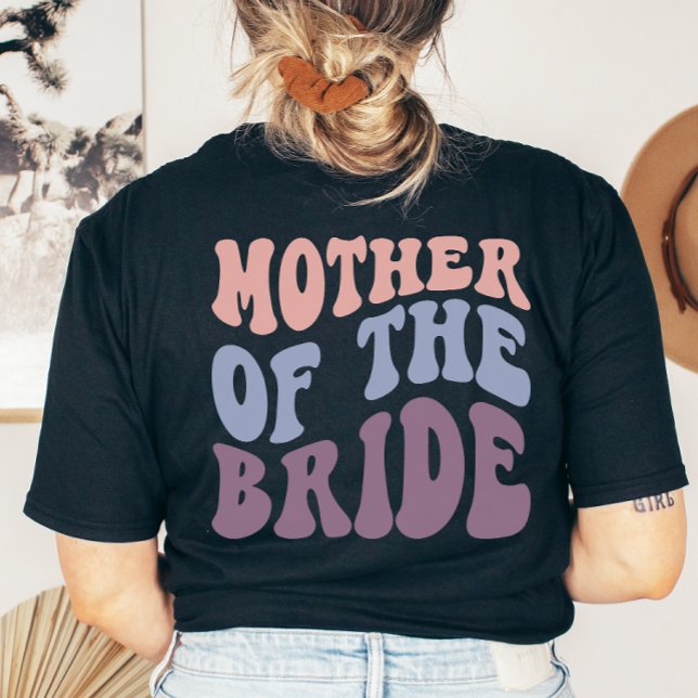 Custom Retro Mutter der Braut Wedding Party T-Shirt (Von Creator hochgeladen)