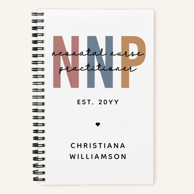 Custom Retro NNP Neonatal Nurse Practitioner Notizbuch (Vorderseite)