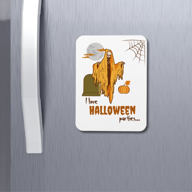 Custom Retro Novelty Funny Skeleton Halloween Magnet (Von Creator hochgeladen)