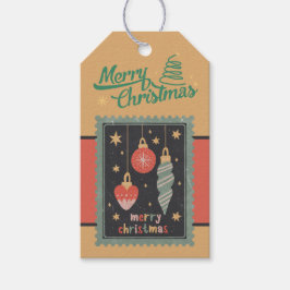 Custom Retro Paper Briefmarke mit Weihnachtsschmuc Geschenkanhänger