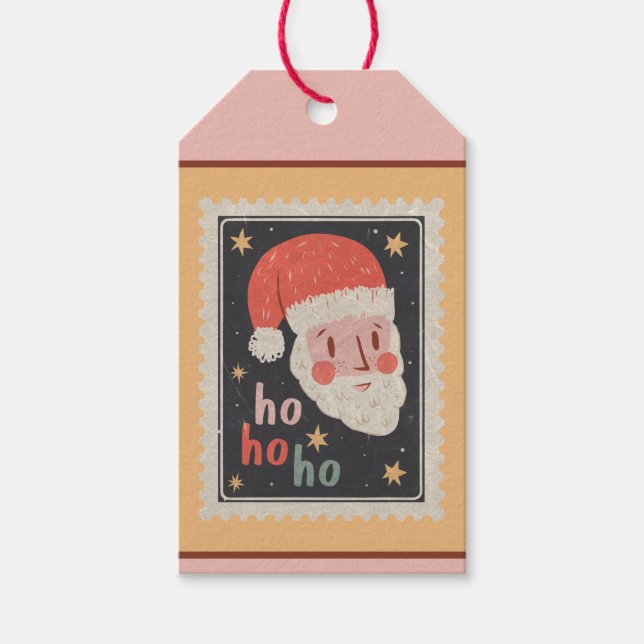 Custom Retro Paper Briefmarke Weihnachten Weihnach Geschenkanhänger (Vorderseite)
