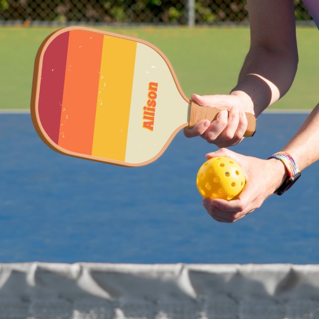 Custom Retro Stripes Pickleball Schläger (InSitu)