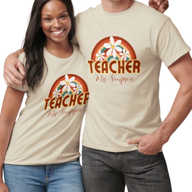 Custom Retro Teacher Shirt mit Namen (Von Creator hochgeladen)