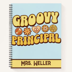 Custom Retro Vintag Groovy Principal Blume Power Notizbuch