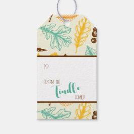 Custom Retro Vintage farbenfrohe Herbstlaub Urlaub Geschenkanhänger