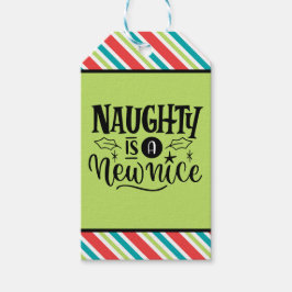 Custom Retro Weihnachten "Naughty is a New Nice" Geschenkanhänger
