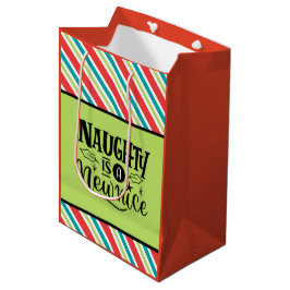 Custom Retro Weihnachten "Naughty is a New Nice" Mittlere Geschenktüte