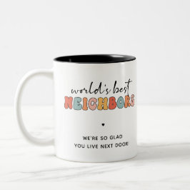 Custom Retro World's Best Neighbors Zweifarbige Tasse