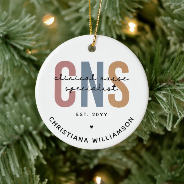 Custom Retro ZNS Klinischer Krankenpfleger Spezial Keramik Ornament (Baum)