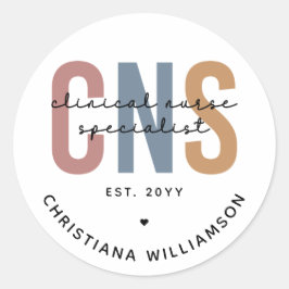 Custom Retro ZNS Klinischer Krankenpfleger Spezial Runder Aufkleber