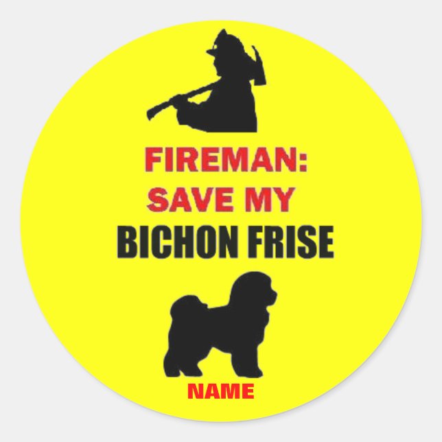 Custom Rette mein Bichon Frise Runder Aufkleber (Vorderseite)