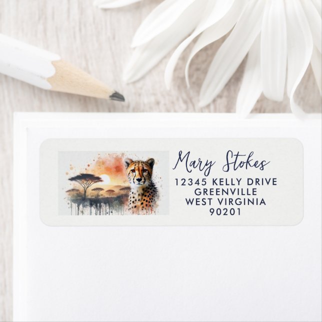 Custom Return Address Envelope | Cheetah Big Cat  (Insitu)