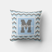Custom Rey Baby Blue White Zickzack Monogram Name
