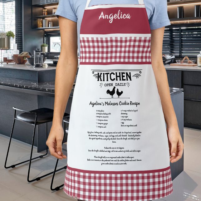 Custom Rezept Red White Farmhouse Buffalo Kariert Schürze (Von Creator hochgeladen)