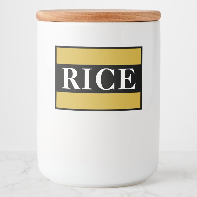 Custom Rice Storage Container Label for Kitchen Lebensmitteletikett (Vorderseite)