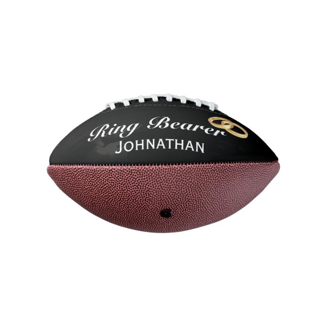 Custom Ring Bearer mit Imitate Gold Wedding Rings Football (Gedreht 270)