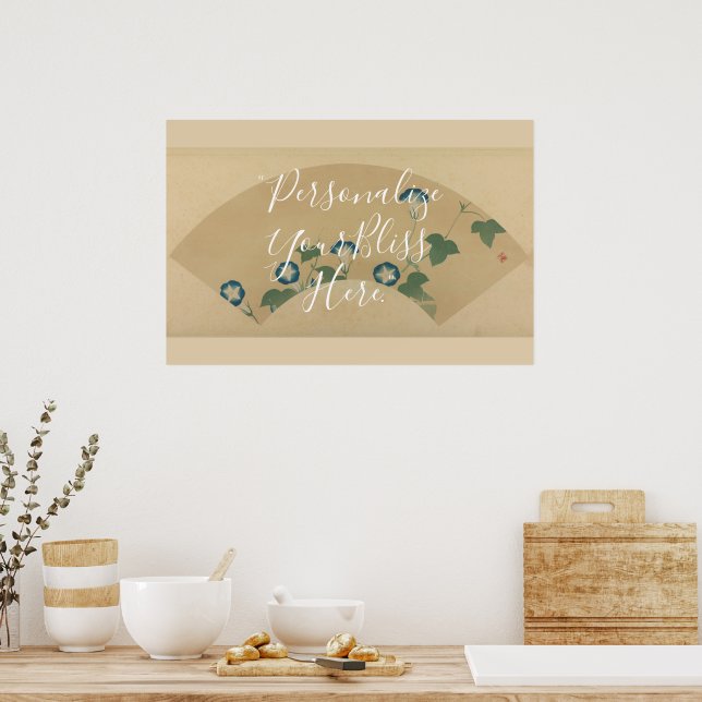 CUSTOM Rinpa School Morning Glory Fan Pattern Art  Poster (Küche)