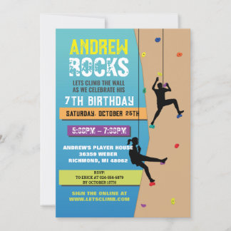 Custom Rock Climbing Geburtstagsparty Einladung