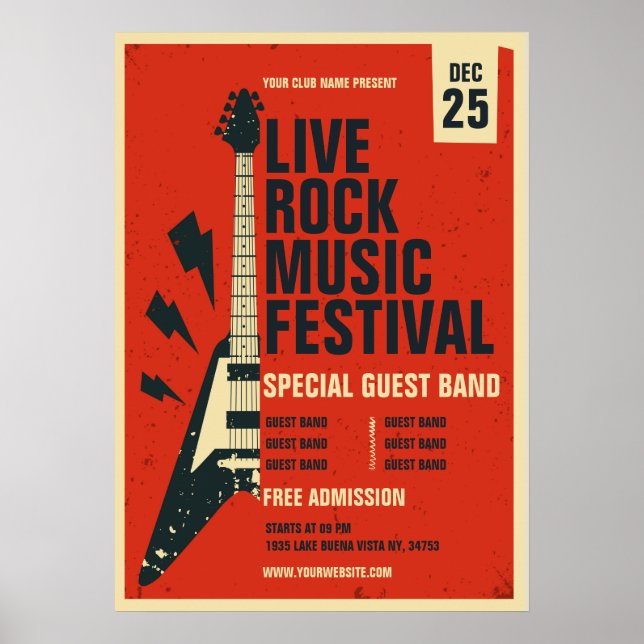 Custom Rock Music Festival Poster (Vorne)