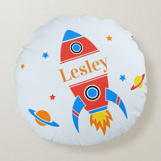 Custom Rocket Pillow Rundes Kissen (Vorderseite)
