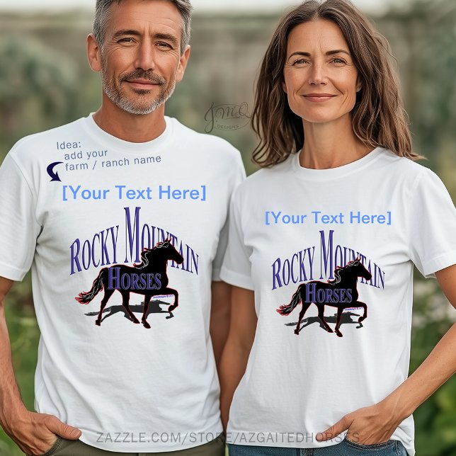 Custom Rocky Mountains Horses Silhouette T-Shirt (Custom Rocky Mountain Horses Silhouette T-Shirt)