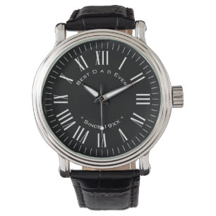 Custom Roman Numerus Hour und Dashed Second Ticks Armbanduhr