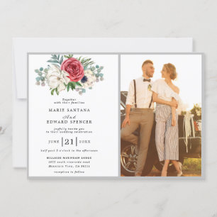 Custom Romantic Couple Foto Hochzeit Einladung