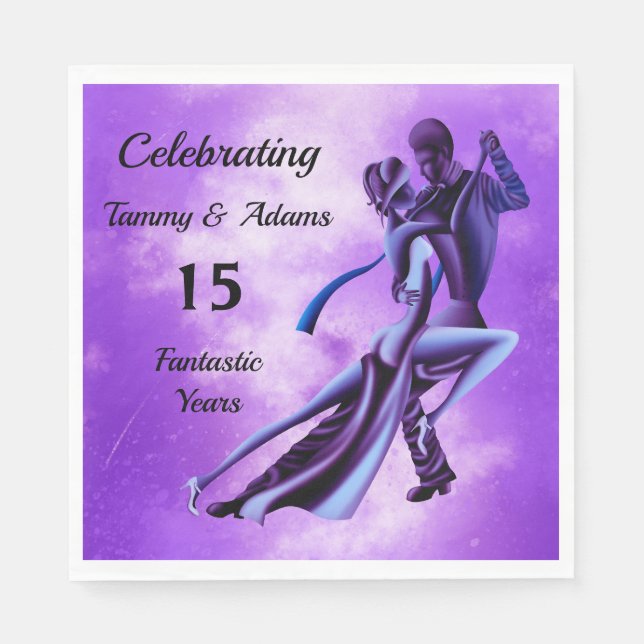 Custom Romantic Couple Tango Serviette (Vorderseite)