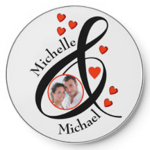 Custom Romantic Foto First Names Hearts