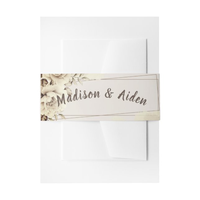 Custom Romantic Rustic White Roses Einladungsbanderole (Vorderseite Beispiel)