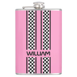 Custom rosa & Black Race Sport Strip Flachmann