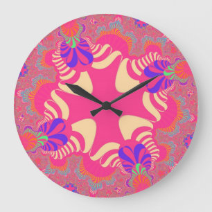 Custom Rosa Bubblegum Cross Large Wall Clock Große Wanduhr