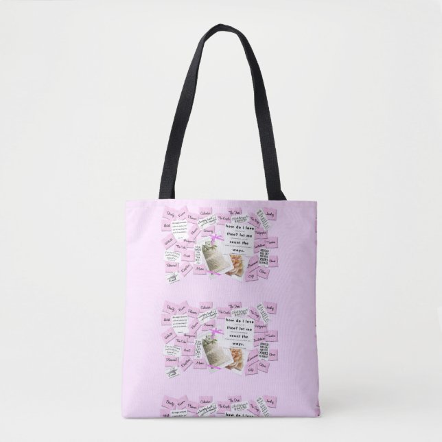 Custom Rosa und White Wedding Tote Bag (Vorderseite)