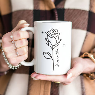 Custom Rose Blumenkohl-Tasse, Geschenk für Mama &  Kaffeetasse