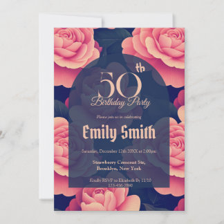 Custom Rose Flower Birthday Einladung