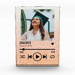 Custom Rose Gold Abschluss Foto Song Playlist