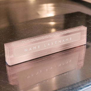 Custom Rose Gold Blush Pink Foil Modern Namensplakette