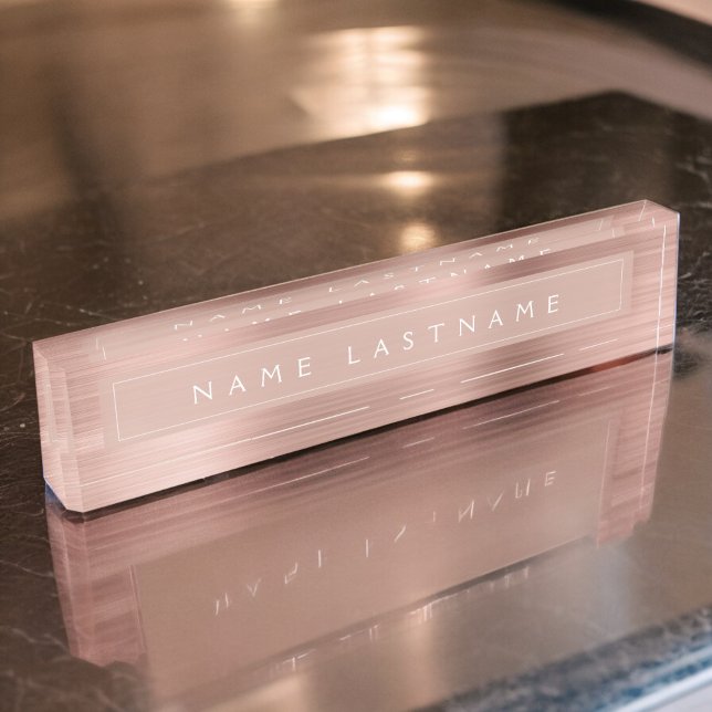 Custom Rose Gold Blush Pink Foil Modern Namensplakette (Von Creator hochgeladen)