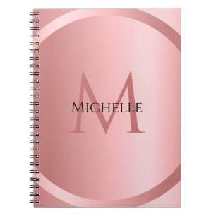 Custom Rose Gold Elegante Monogram Modern Notizblock