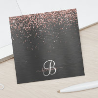 Custom Rose Gold Glitzer Black Sparkone Monogram